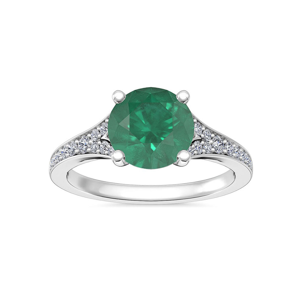 Green Emerald Cathedral Engagement Ring | Temple & Grace NZ