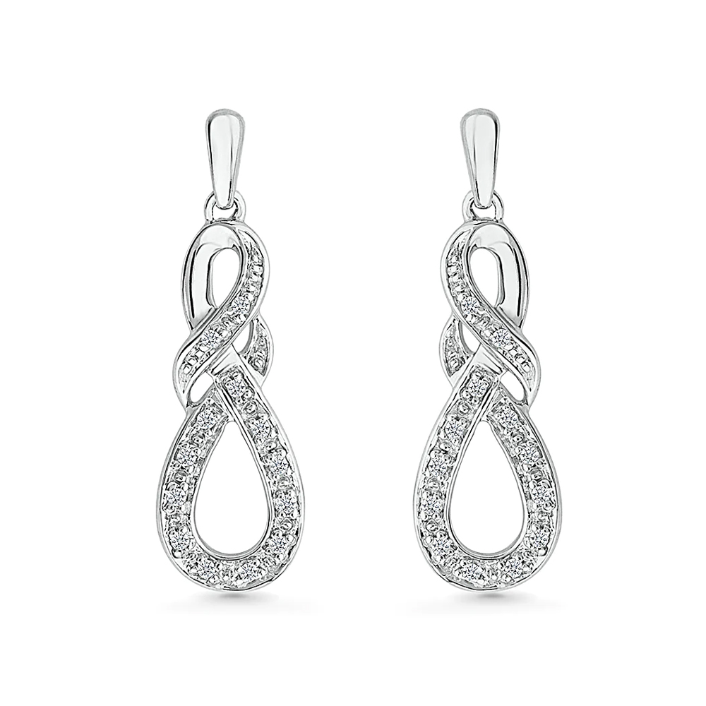 Diamond Knot Drop Earrings | Temple & Grace NZ