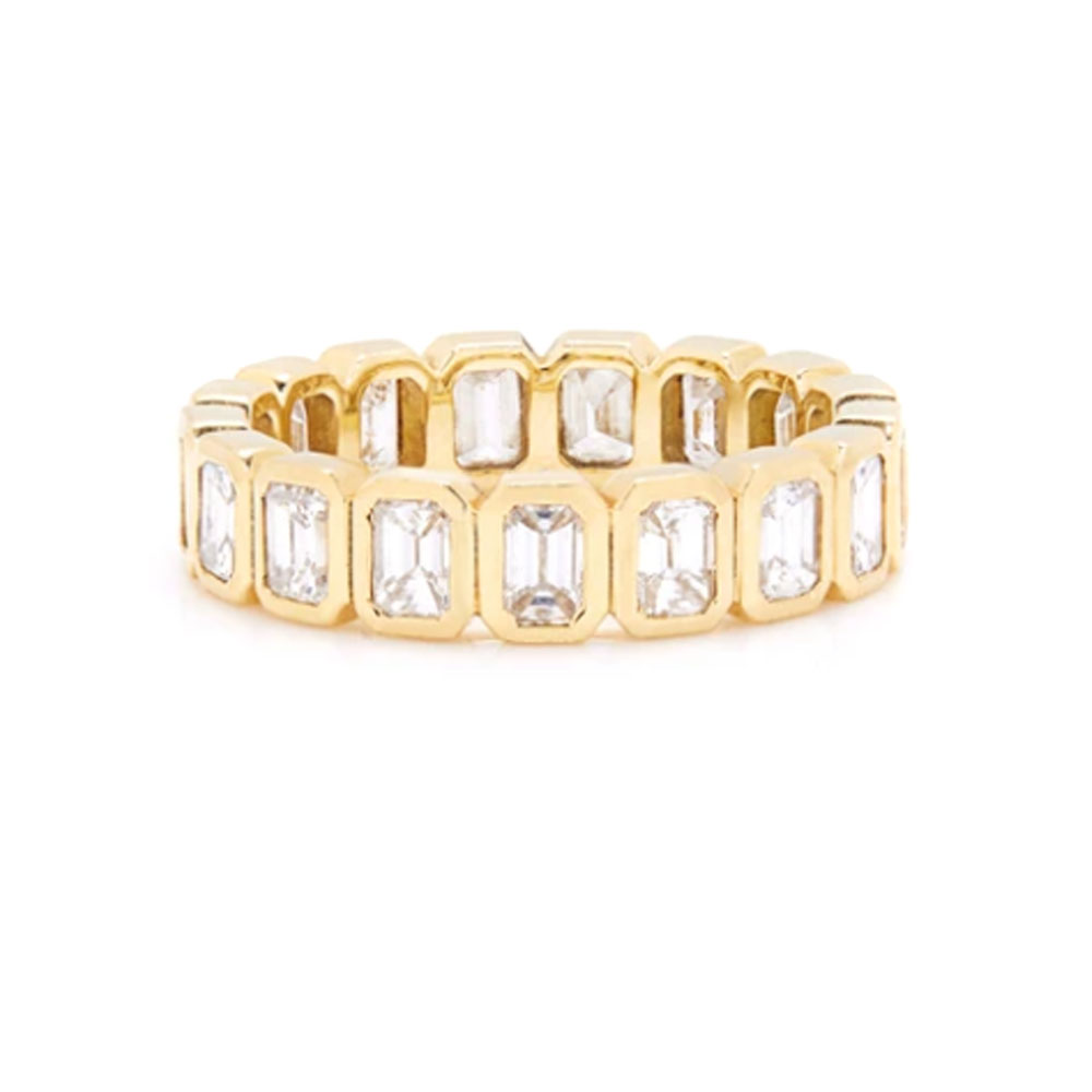 Bezel Emerald eternity ring | Temple & Grace NZ