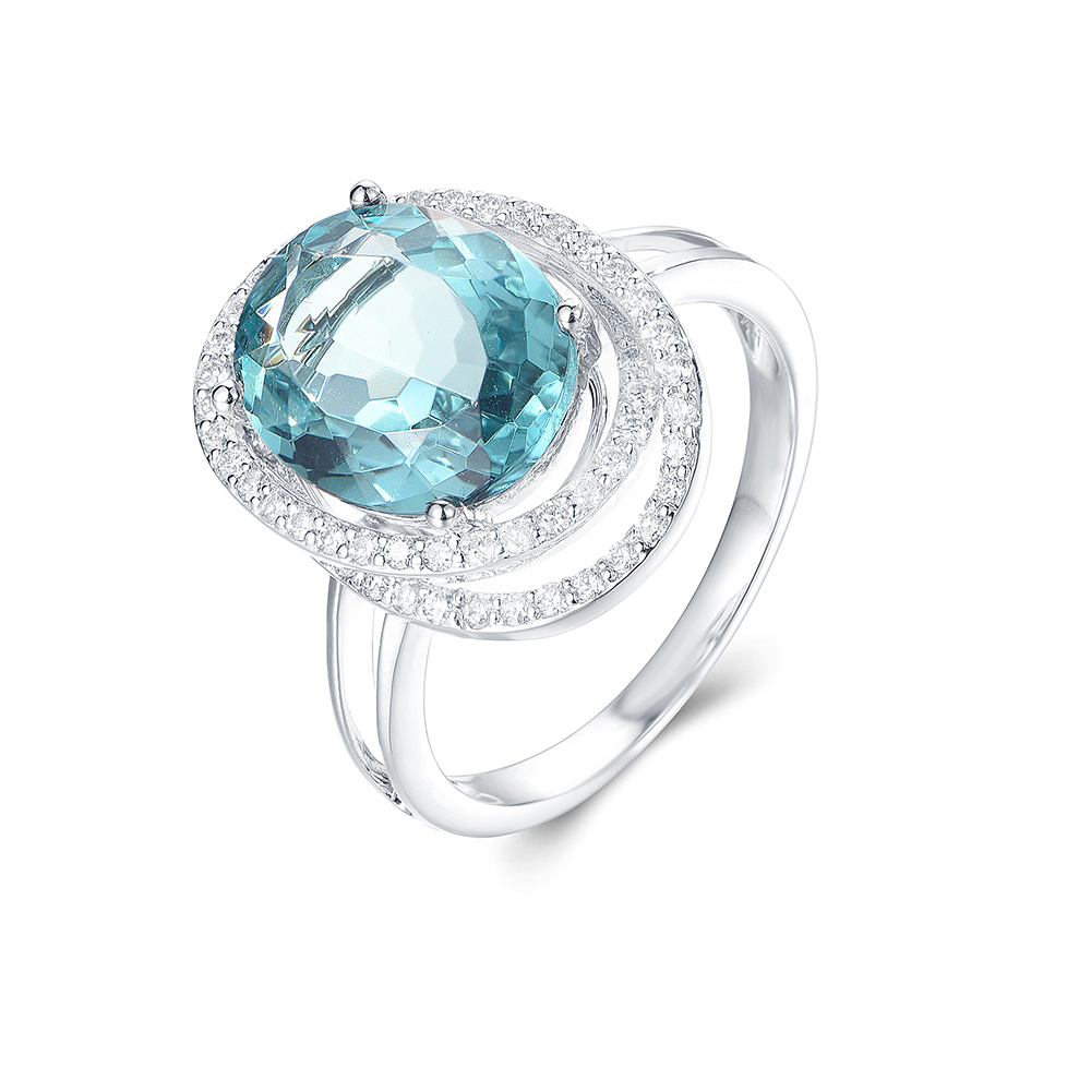 Blue topaz and diamond ring | Temple & Grace NZ