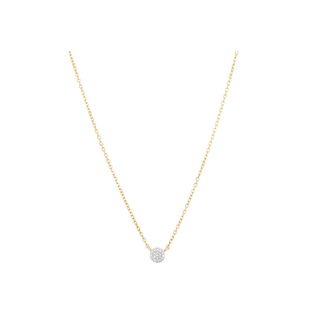 Round Pave diamond necklace | Temple & Grace NZ