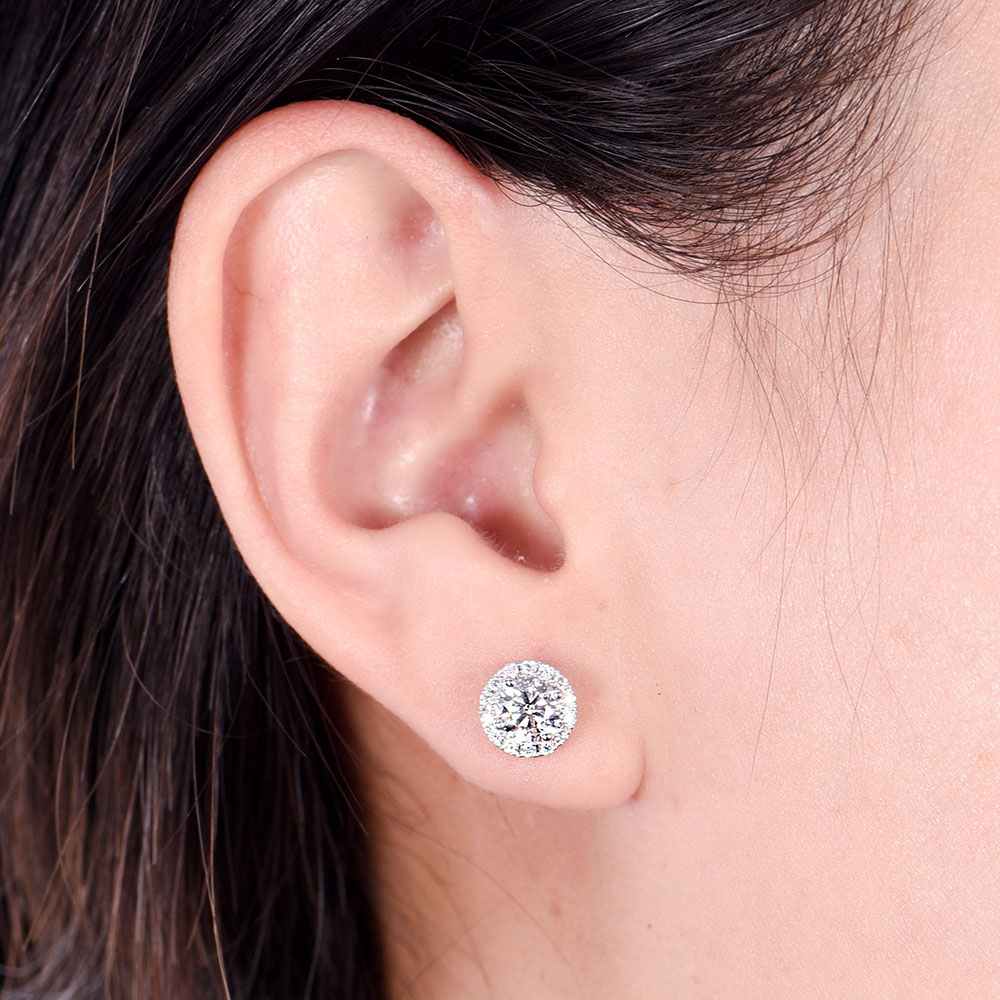 Diamond Halo Studs | Temple & Grace NZ